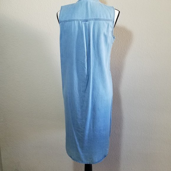 New York & Company Denim Dress Womens Small Sleeveless Blue Jean Light Washed - Picture 4 of 9
